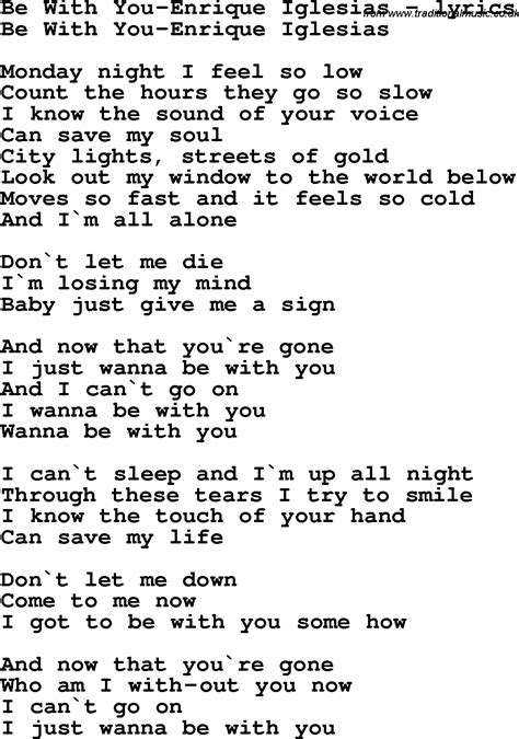 be with you lyrics|Be With You .